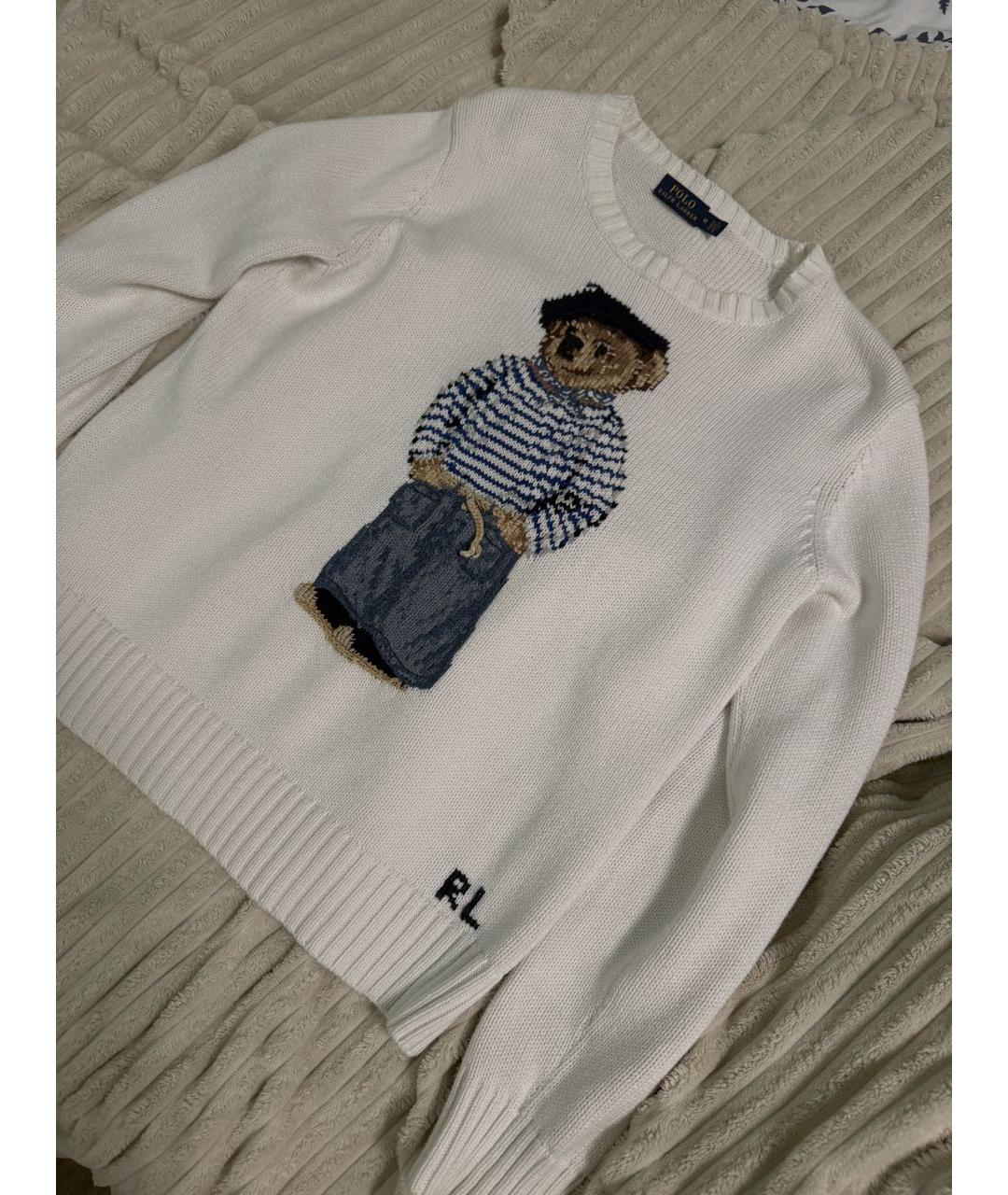 POLO RALPH LAUREN Белый хлопковый джемпер / свитер, фото 6