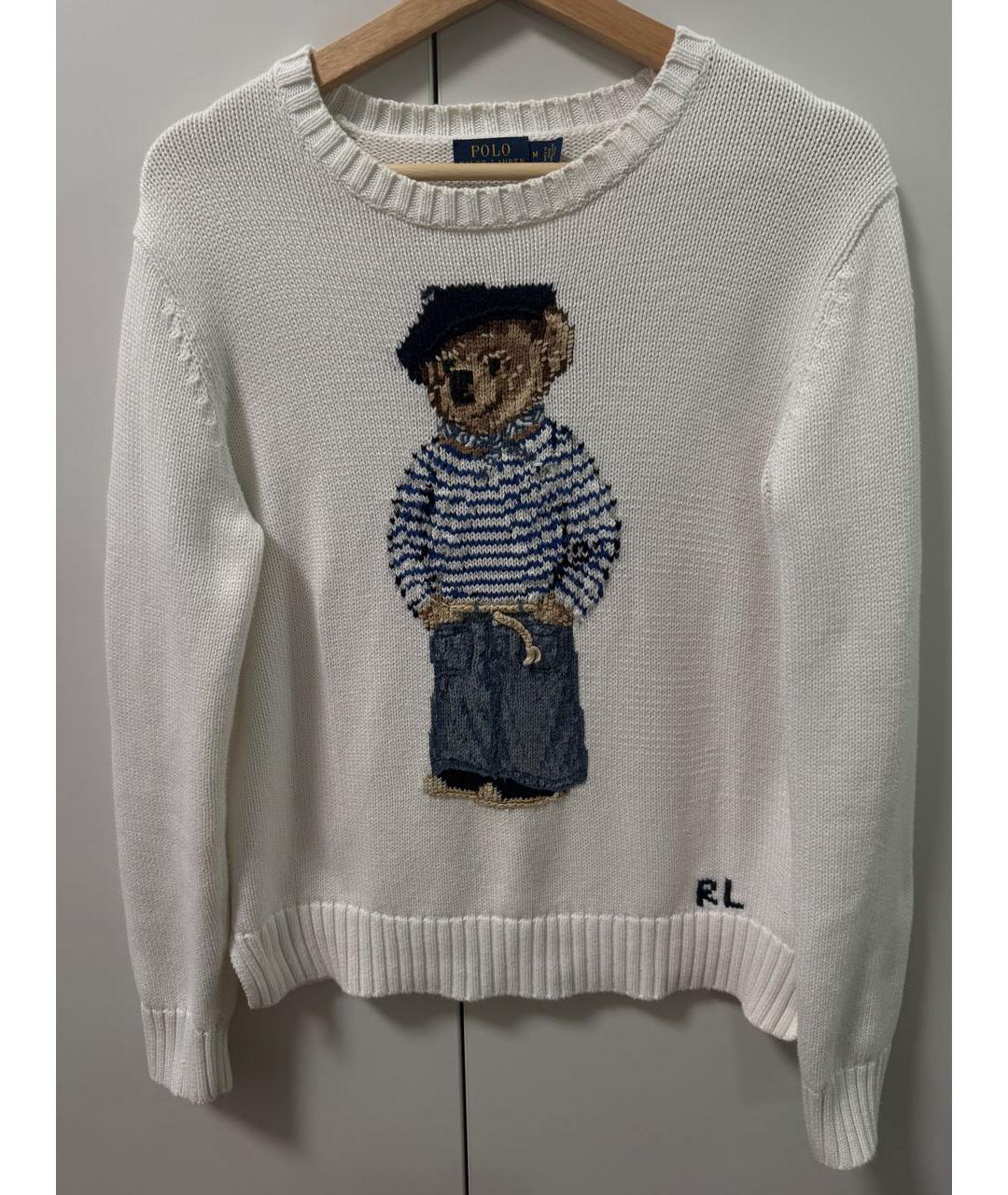 POLO RALPH LAUREN Белый хлопковый джемпер / свитер, фото 8