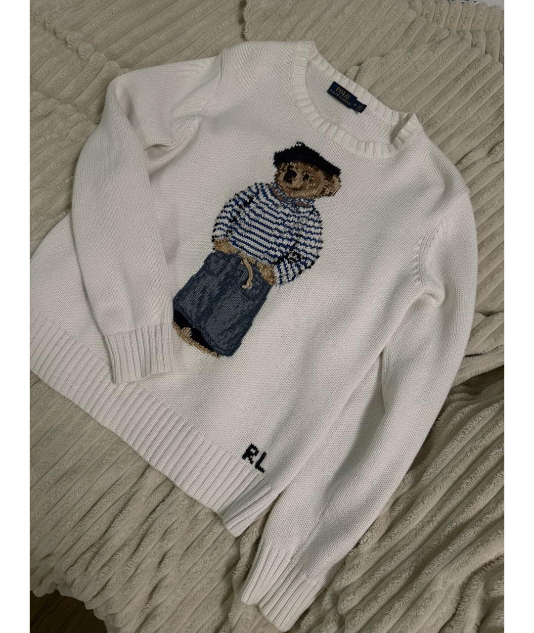POLO RALPH LAUREN Белый хлопковый джемпер / свитер, фото 5
