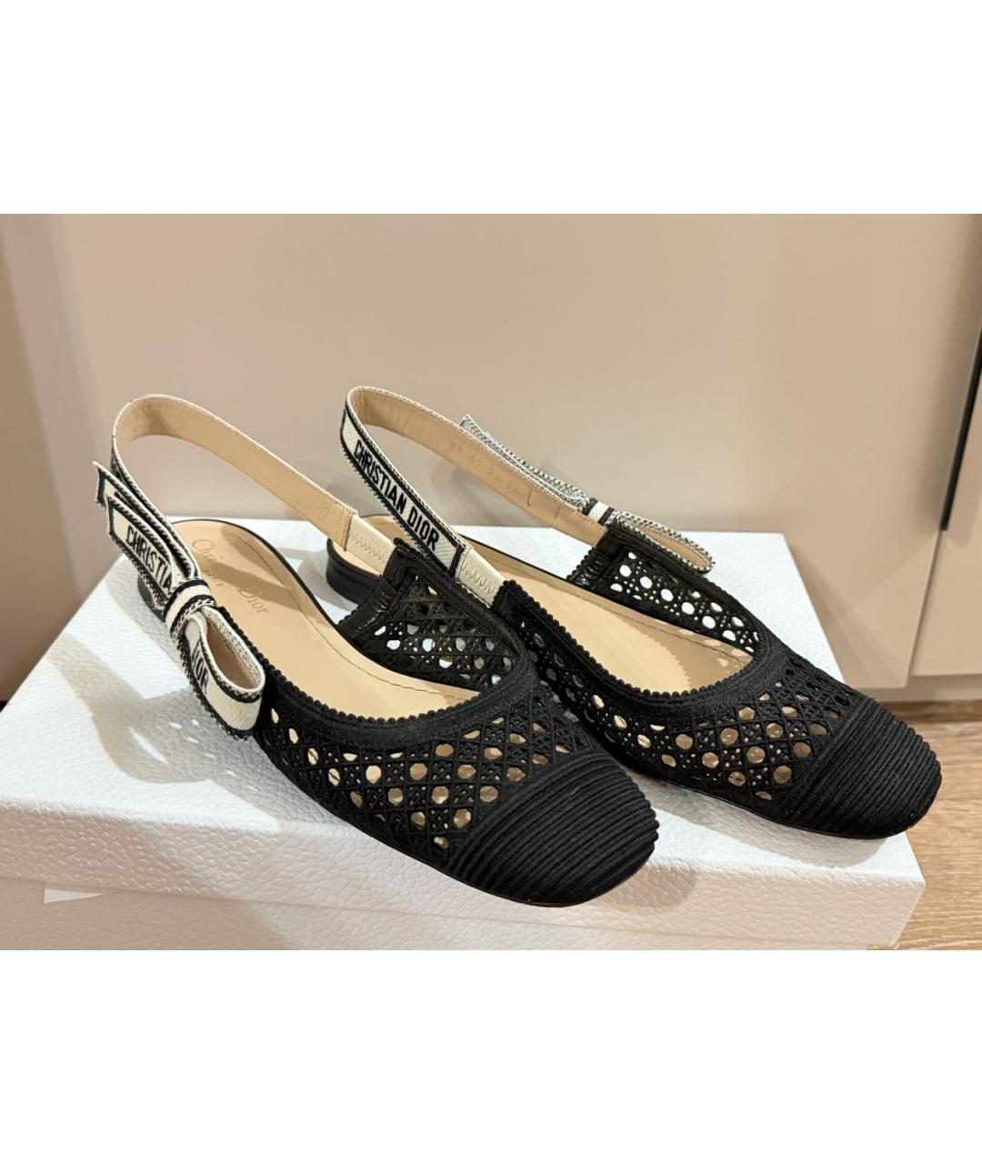 CHRISTIAN DIOR Черные текстильные туфли, фото 5