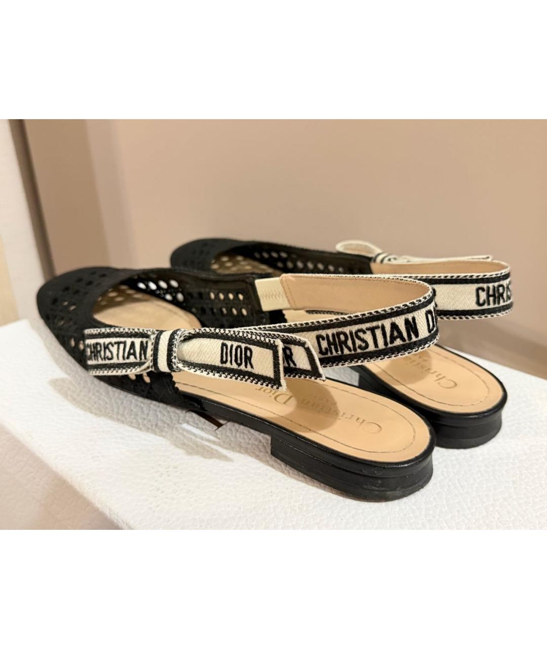 CHRISTIAN DIOR Черные текстильные туфли, фото 4
