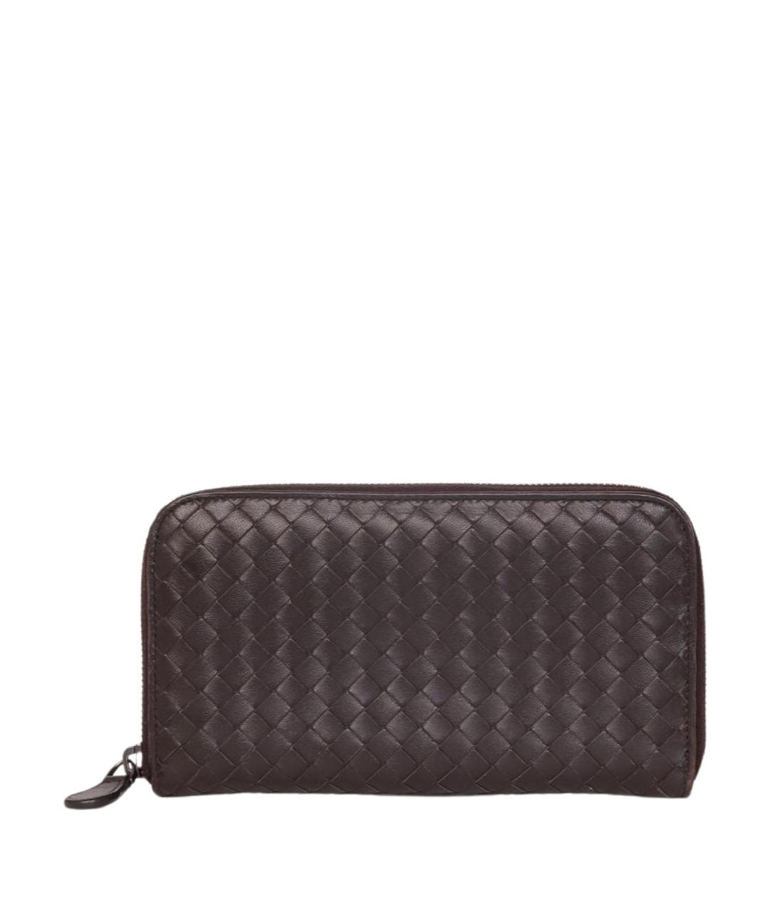 BOTTEGA VENETA Коричневый кожаный кошелек, фото 1