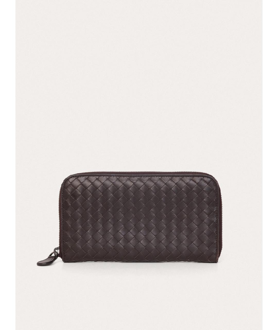 BOTTEGA VENETA Коричневый кожаный кошелек, фото 7