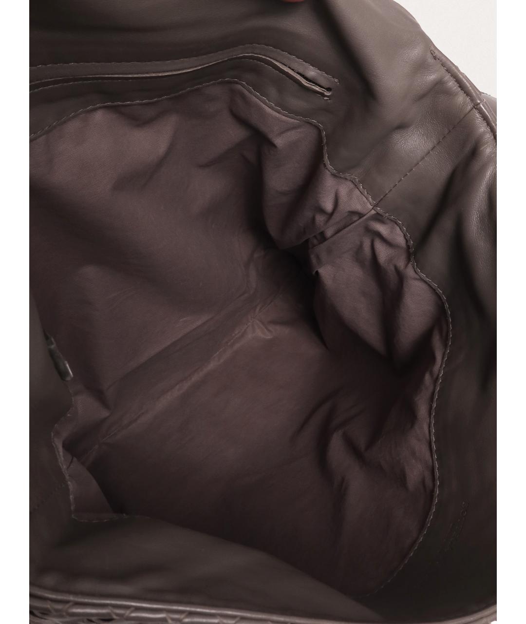 BOTTEGA VENETA Серая кожаная сумка на плечо, фото 6