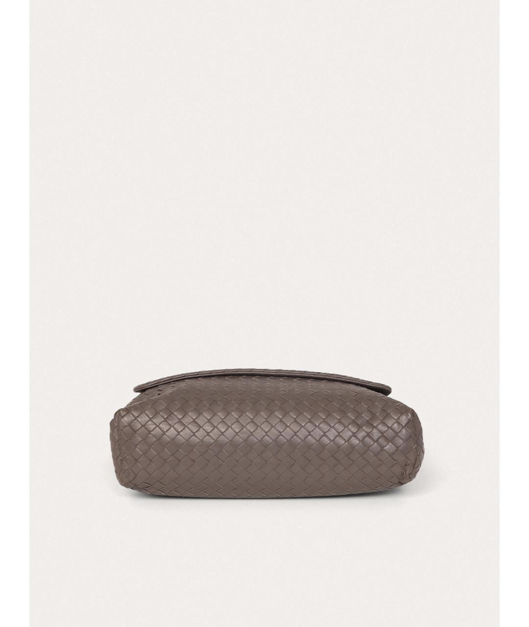 BOTTEGA VENETA Серая кожаная сумка на плечо, фото 4