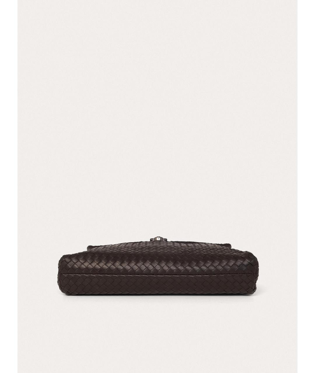 BOTTEGA VENETA Коричневый кожаный портфель, фото 4