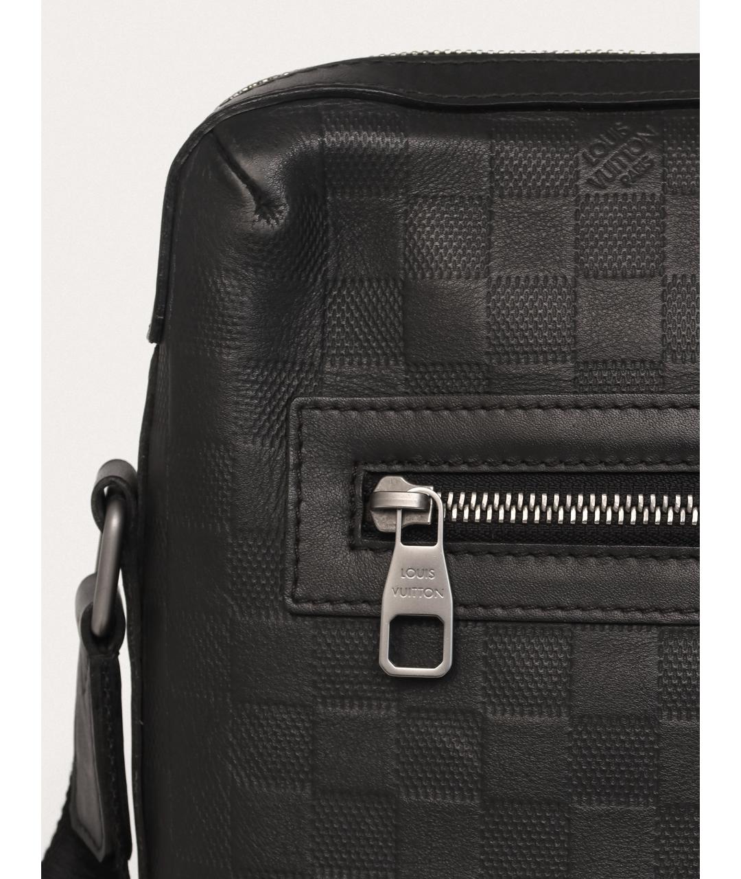 LOUIS VUITTON Черная кожаная сумка на плечо, фото 5