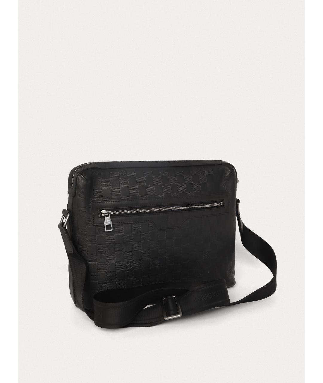 LOUIS VUITTON Черная кожаная сумка на плечо, фото 3