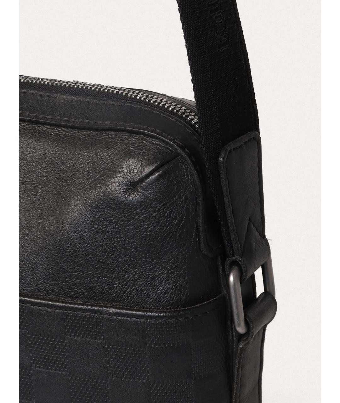 LOUIS VUITTON Черная кожаная сумка на плечо, фото 7