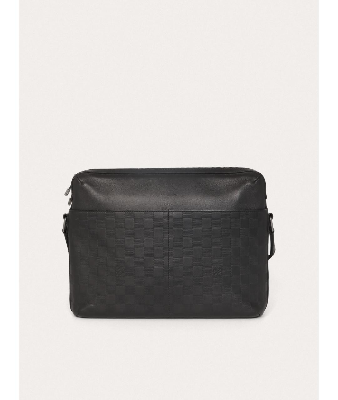 LOUIS VUITTON Черная кожаная сумка на плечо, фото 9