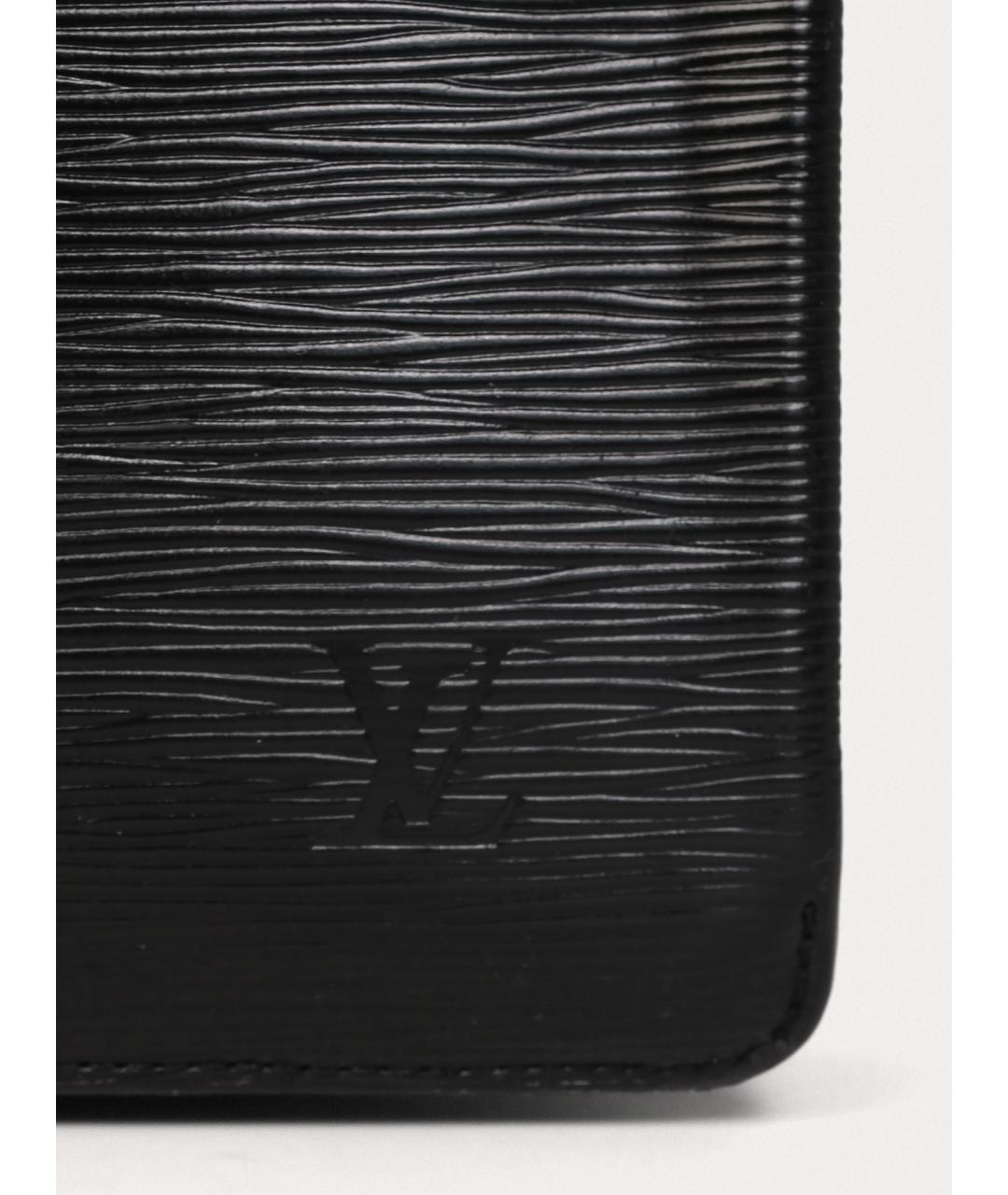 LOUIS VUITTON Черный кожаный портфель, фото 5