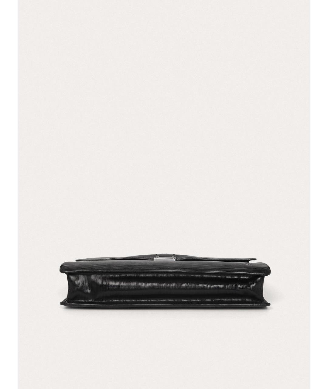 LOUIS VUITTON Черный кожаный портфель, фото 4