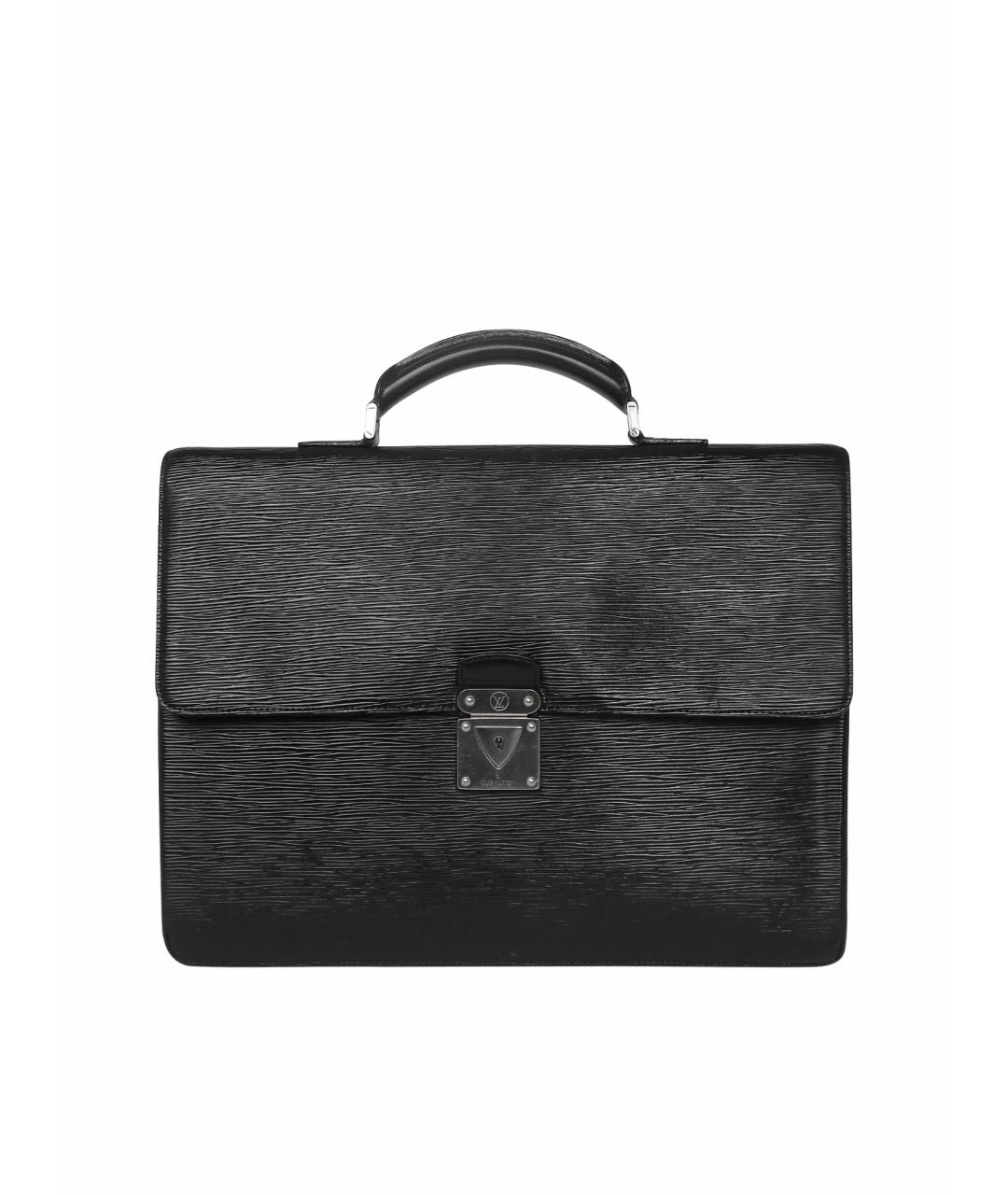 LOUIS VUITTON Черный кожаный портфель, фото 1