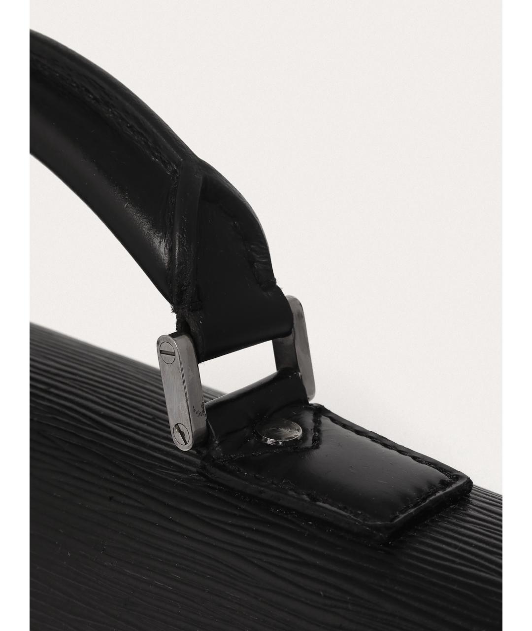 LOUIS VUITTON Черный кожаный портфель, фото 7