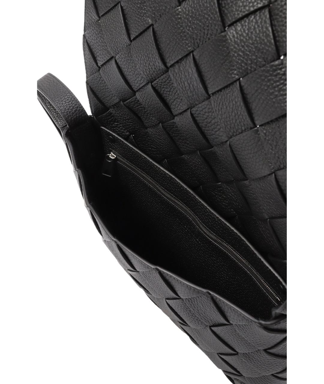 BOTTEGA VENETA Черная кожаная сумка на плечо, фото 5