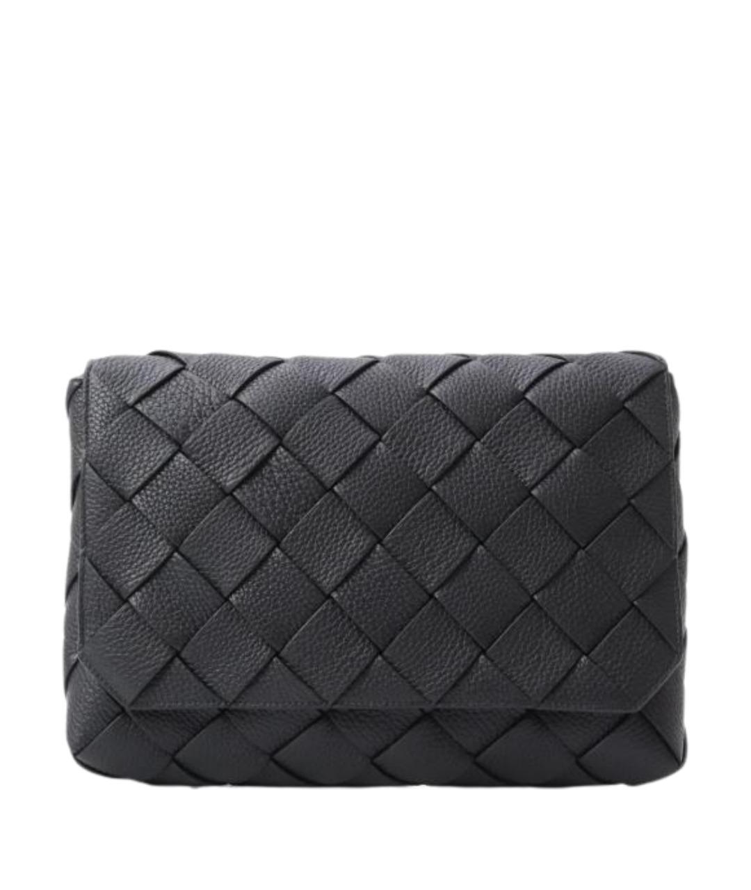 BOTTEGA VENETA Черная кожаная сумка на плечо, фото 1