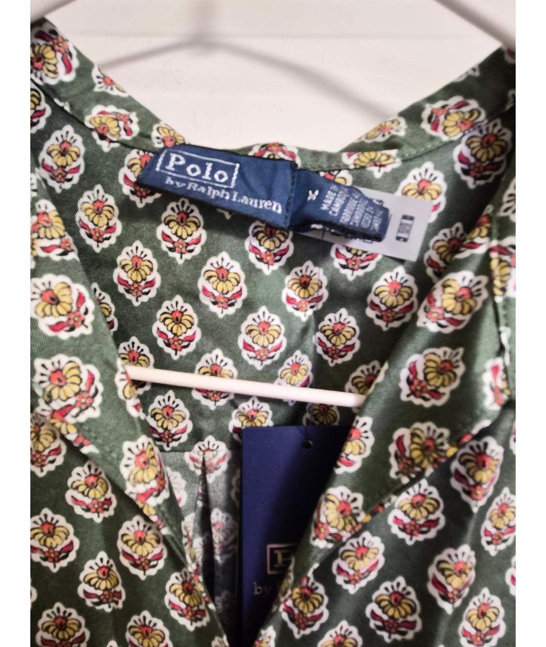POLO RALPH LAUREN Зеленый шелковый костюм с брюками, фото 4