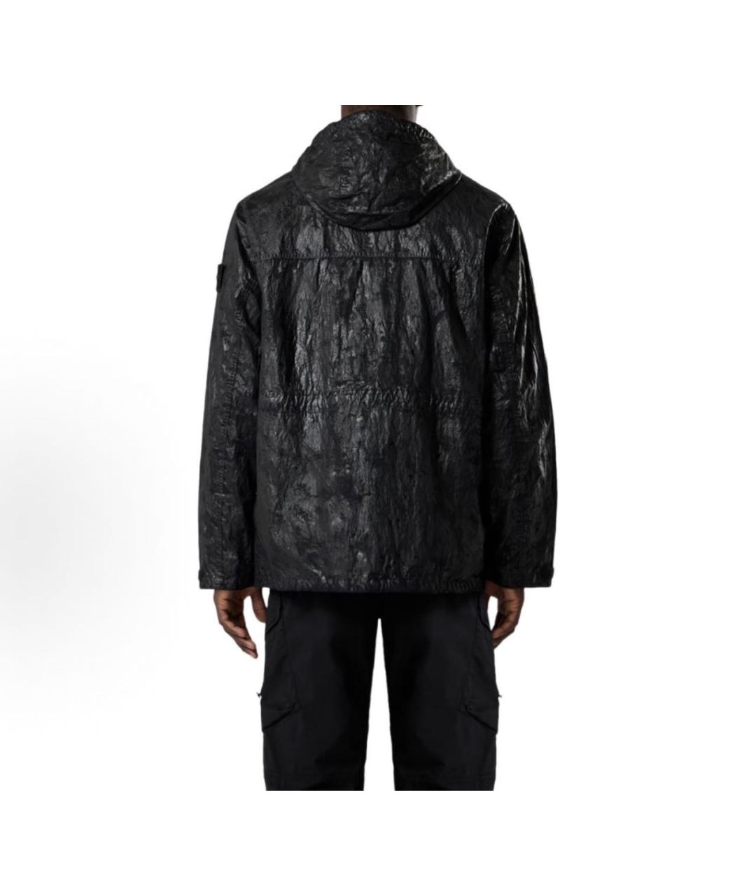 STONE ISLAND Черная полиуретановая куртка, фото 3