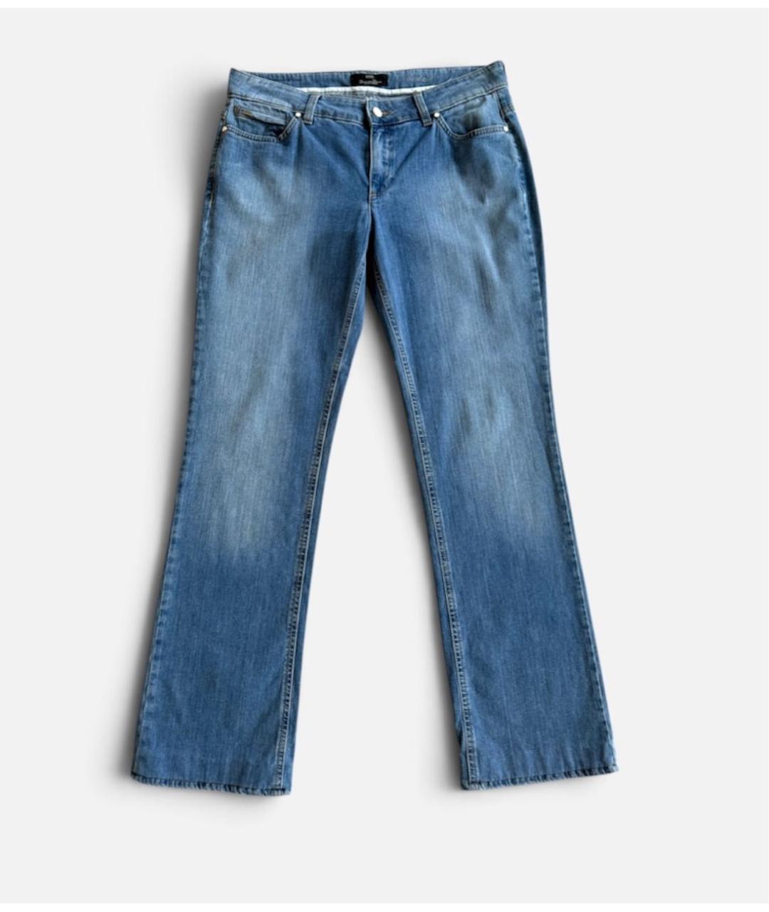 HUGO BOSS Голубые хлопко-эластановые прямые джинсы, фото 5