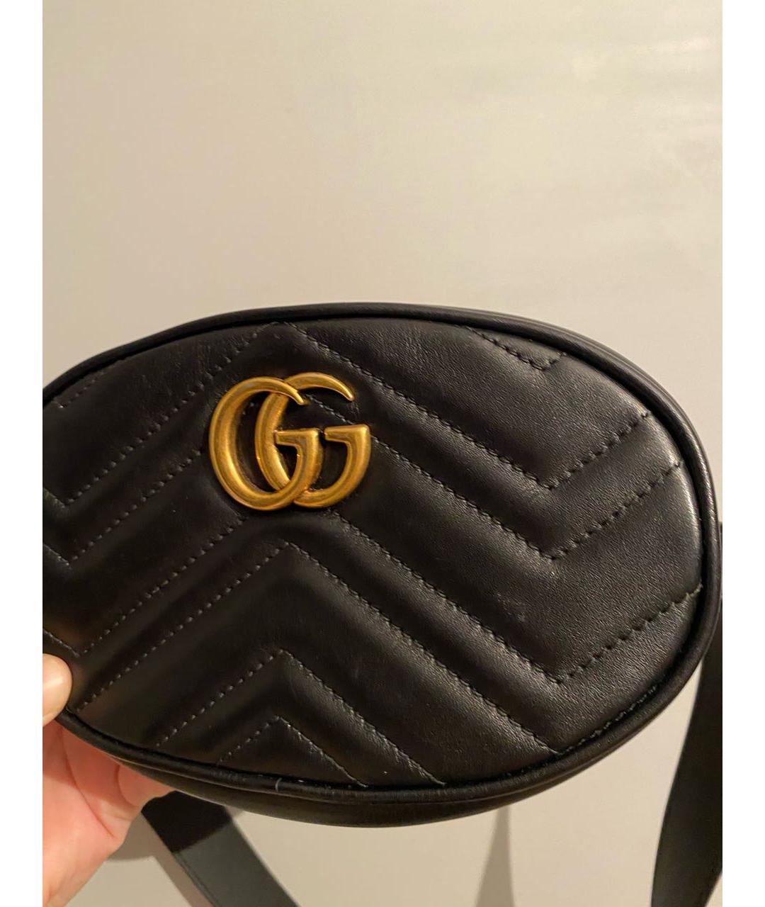 GUCCI Черная кожаная поясная сумка, фото 2
