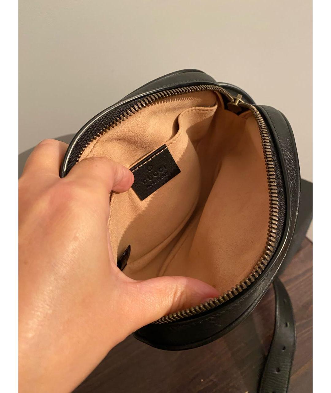 GUCCI Черная кожаная поясная сумка, фото 4