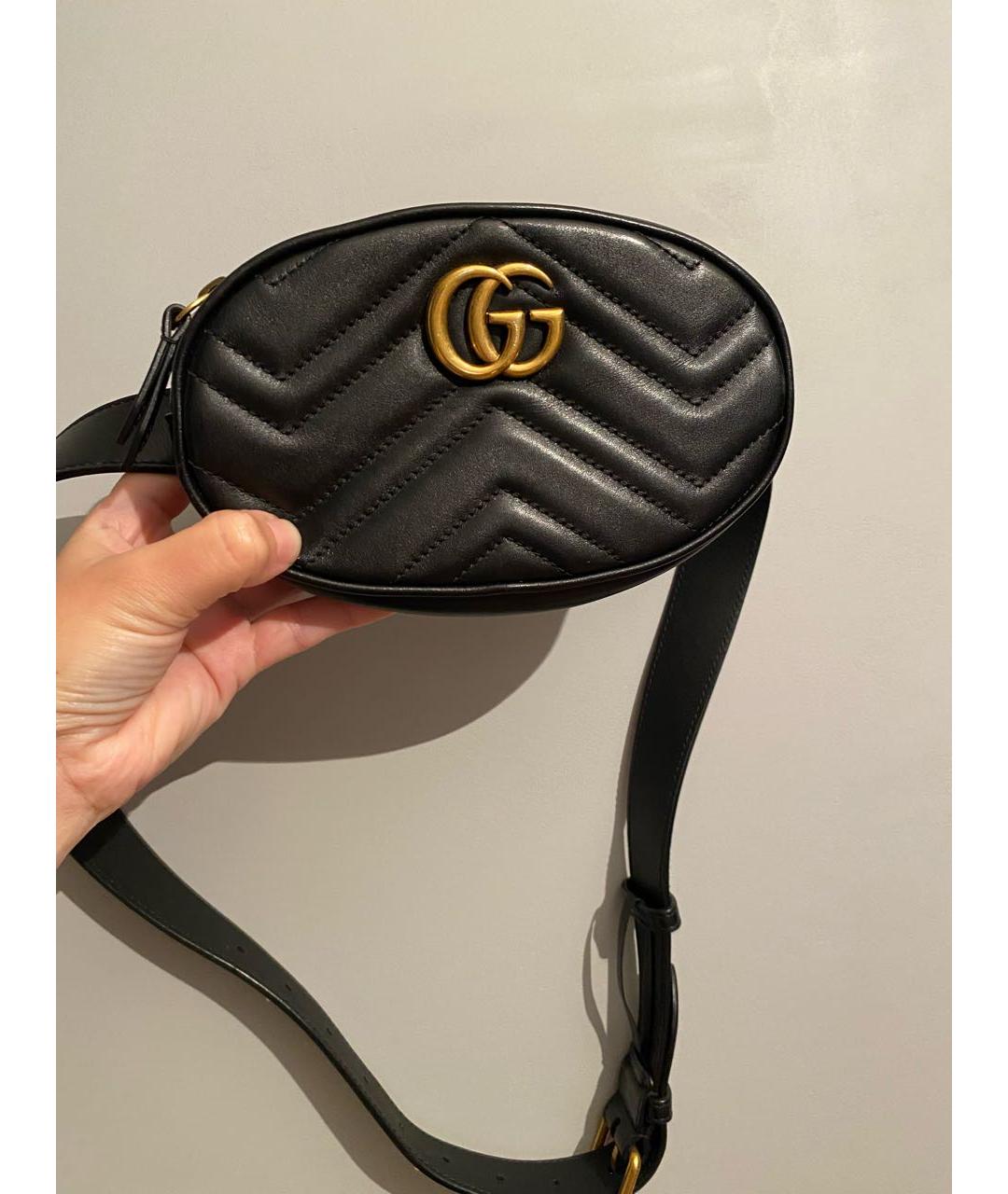 GUCCI Черная кожаная поясная сумка, фото 9