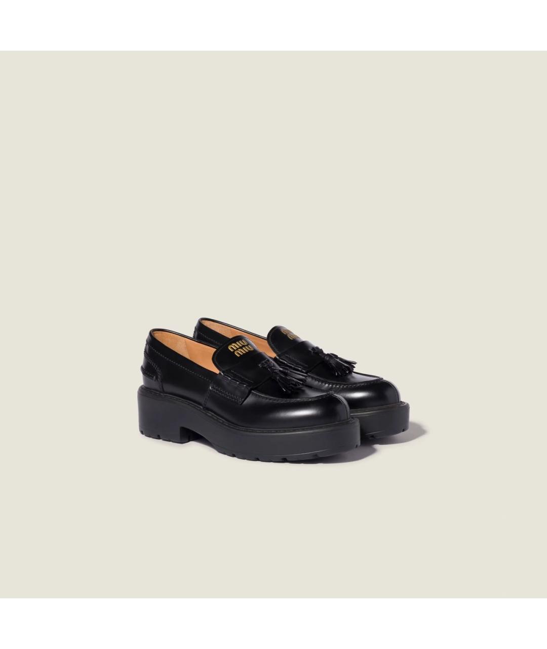 MIU MIU Черные кожаные лоферы, фото 6