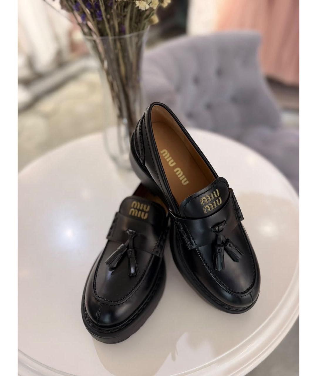 MIU MIU Черные кожаные лоферы, фото 5