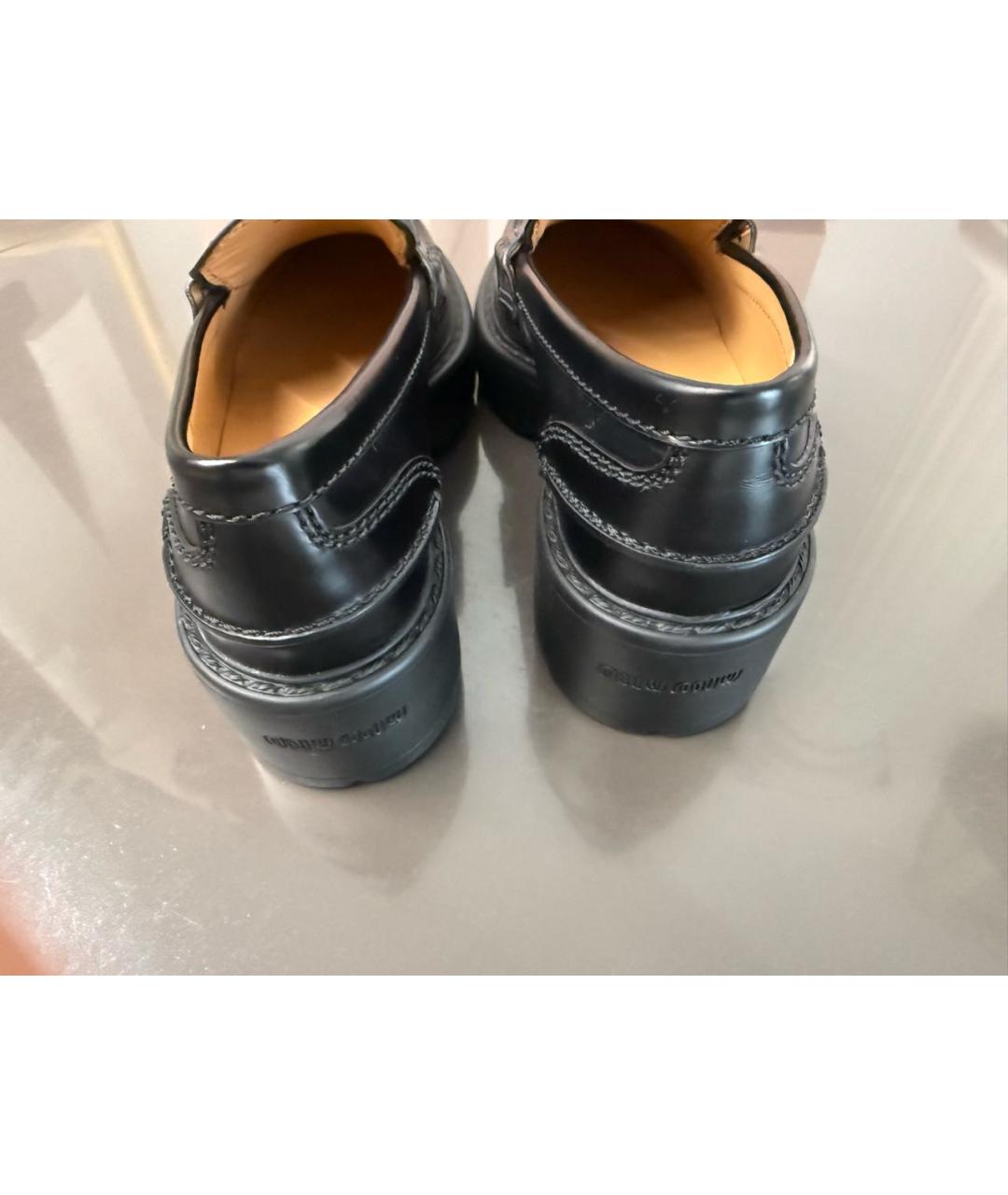 MIU MIU Черные кожаные лоферы, фото 4
