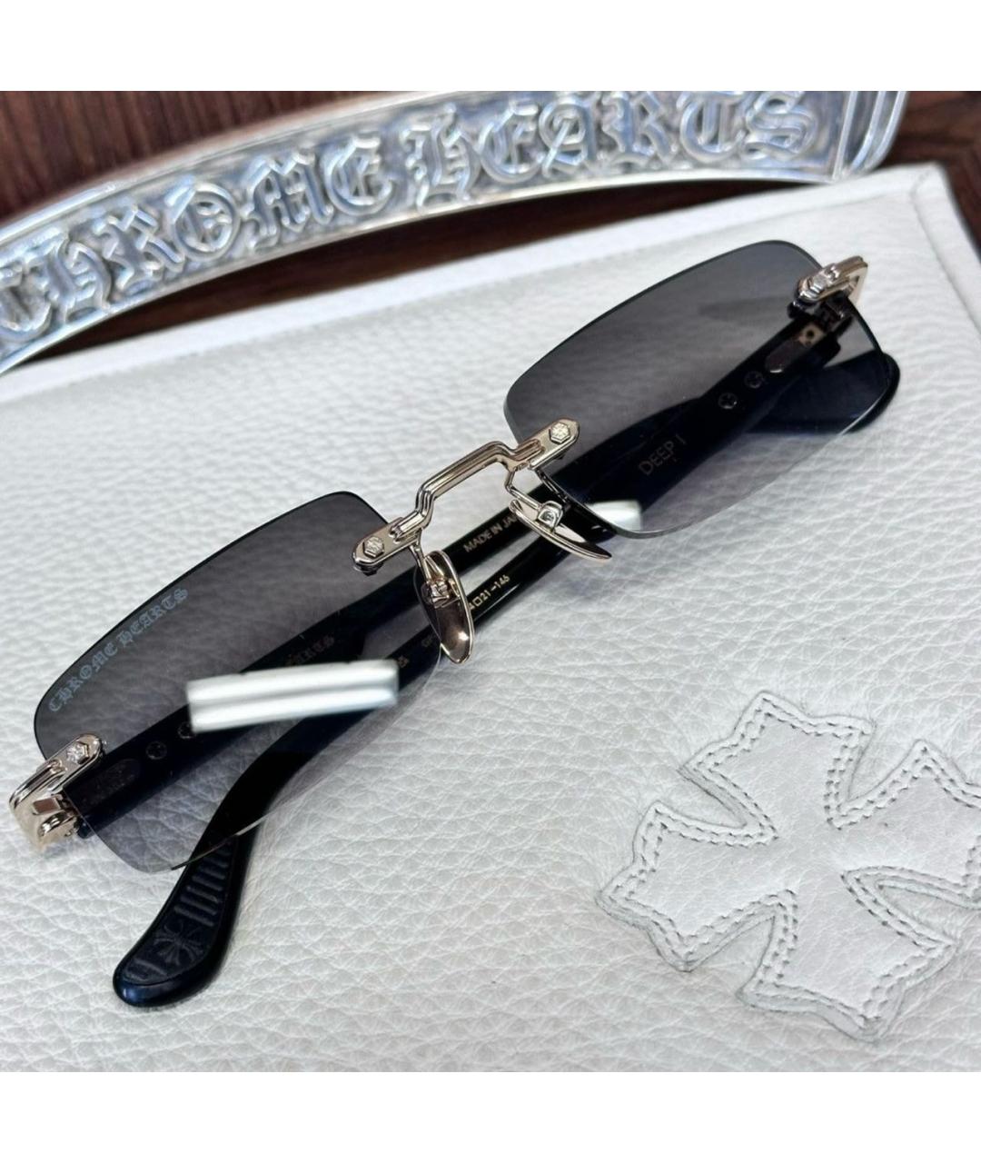 CHROME HEARTS Серебряные металлические солнцезащитные очки, фото 2