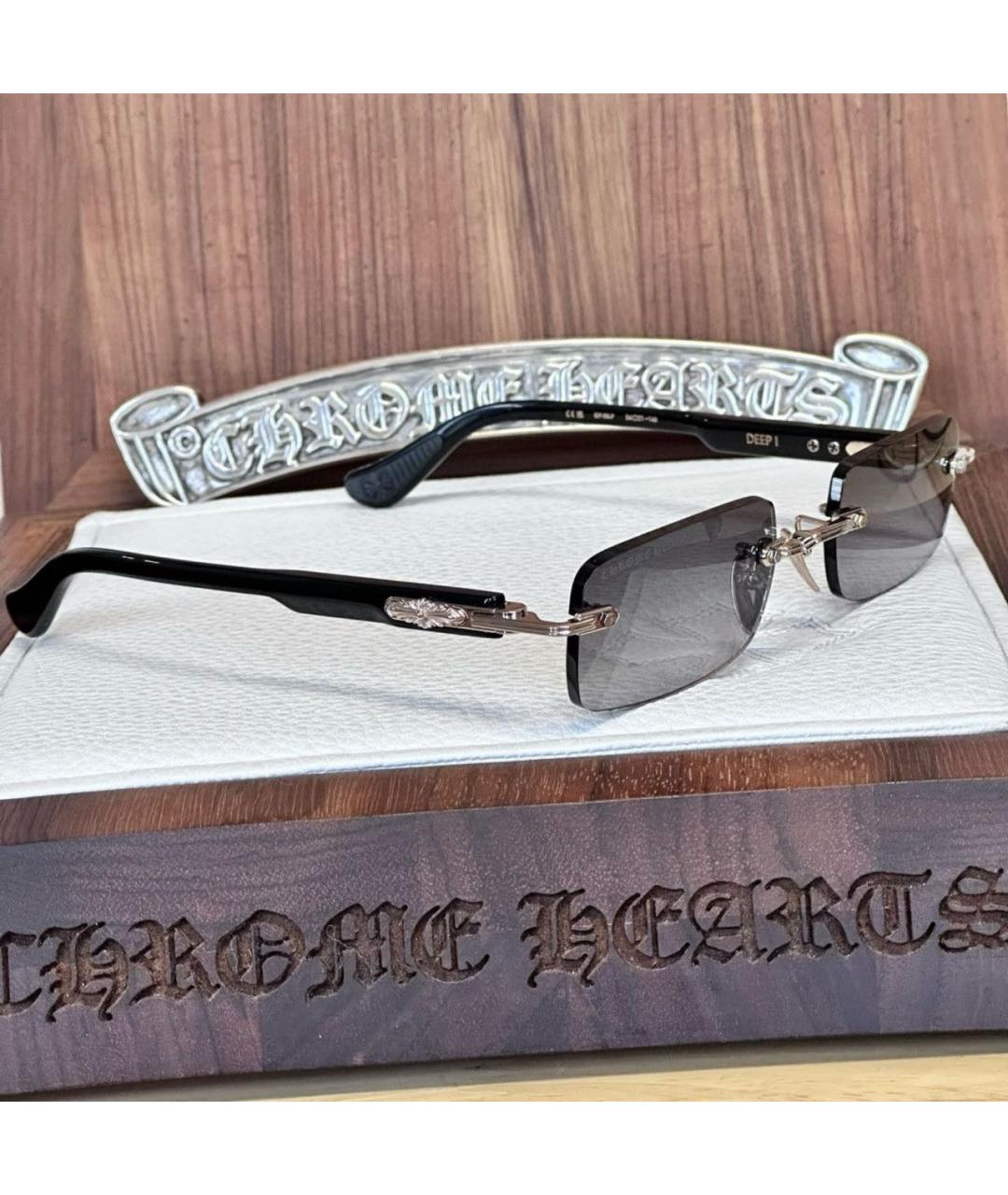 CHROME HEARTS Серебряные металлические солнцезащитные очки, фото 5