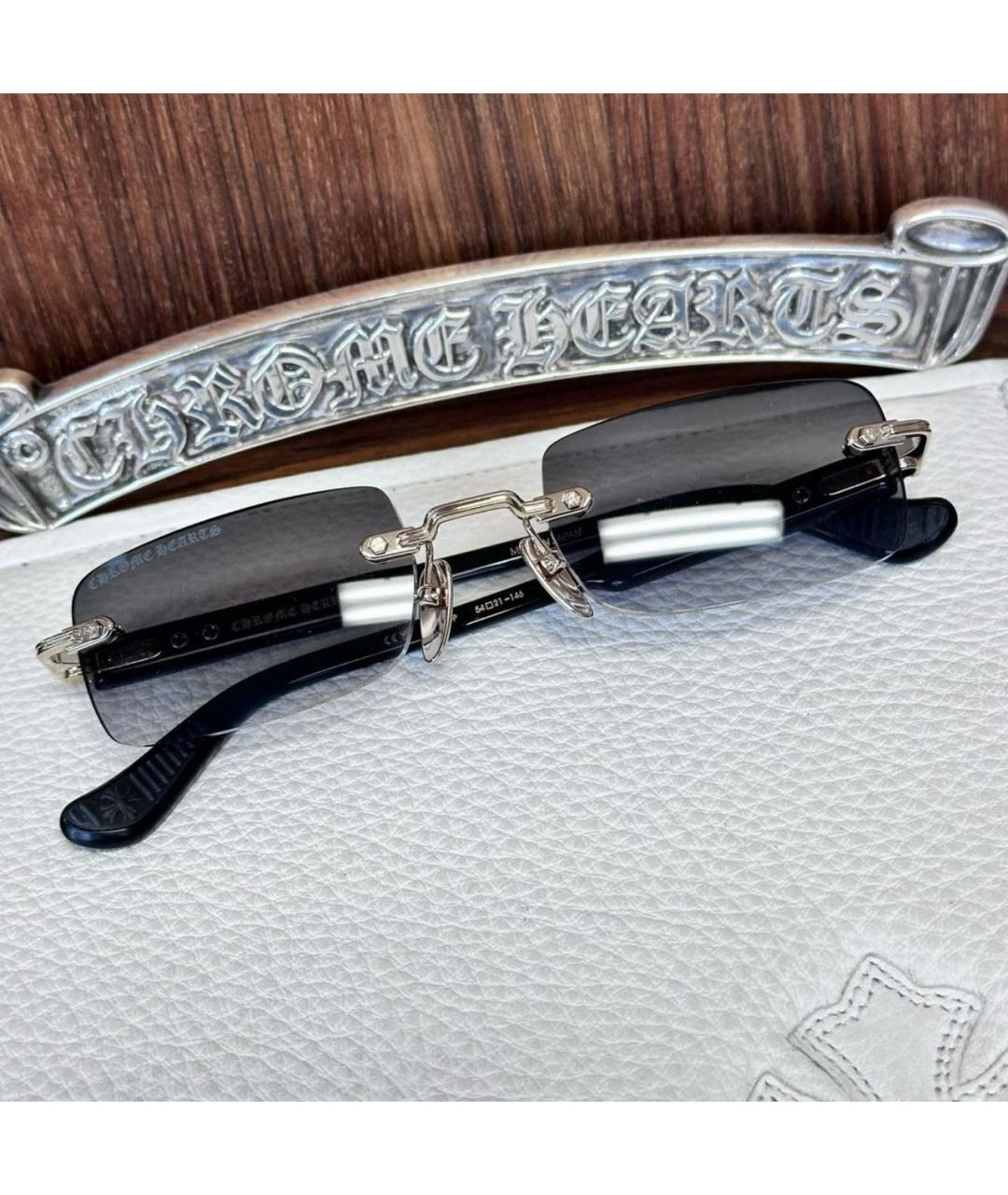 CHROME HEARTS Серебряные металлические солнцезащитные очки, фото 6