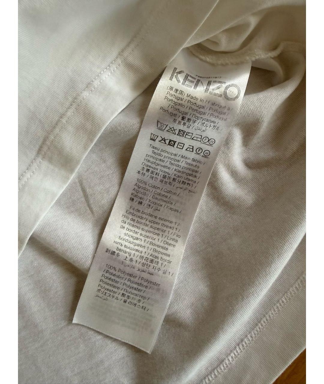 KENZO Белая хлопковая футболка, фото 4
