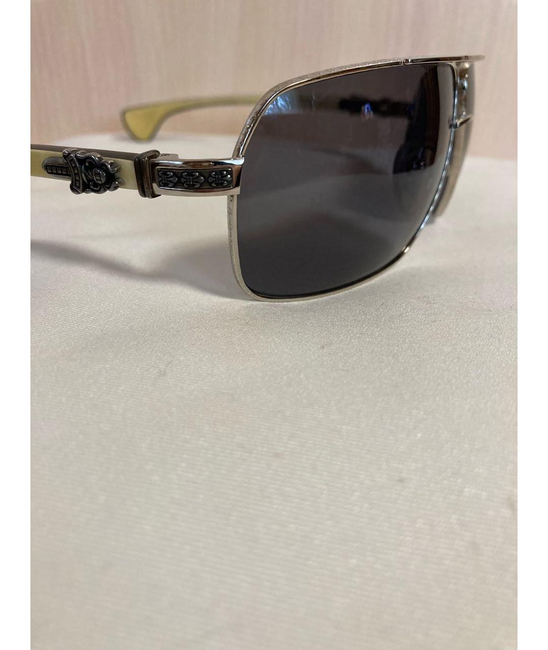 CHROME HEARTS Бежевые деревянные солнцезащитные очки, фото 3