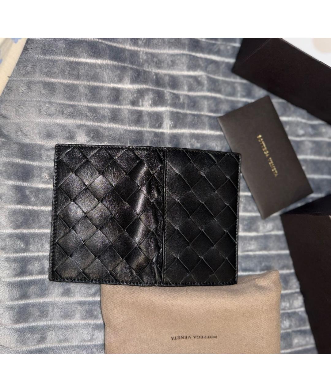 BOTTEGA VENETA Черный кожаный кардхолдер, фото 5