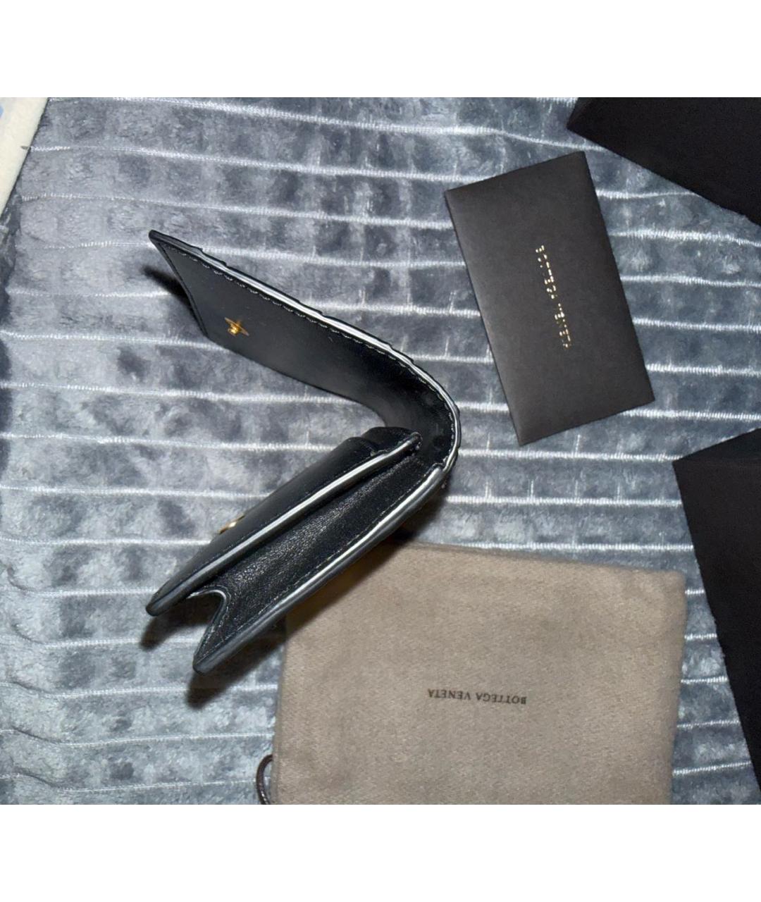 BOTTEGA VENETA Черный кожаный кардхолдер, фото 3