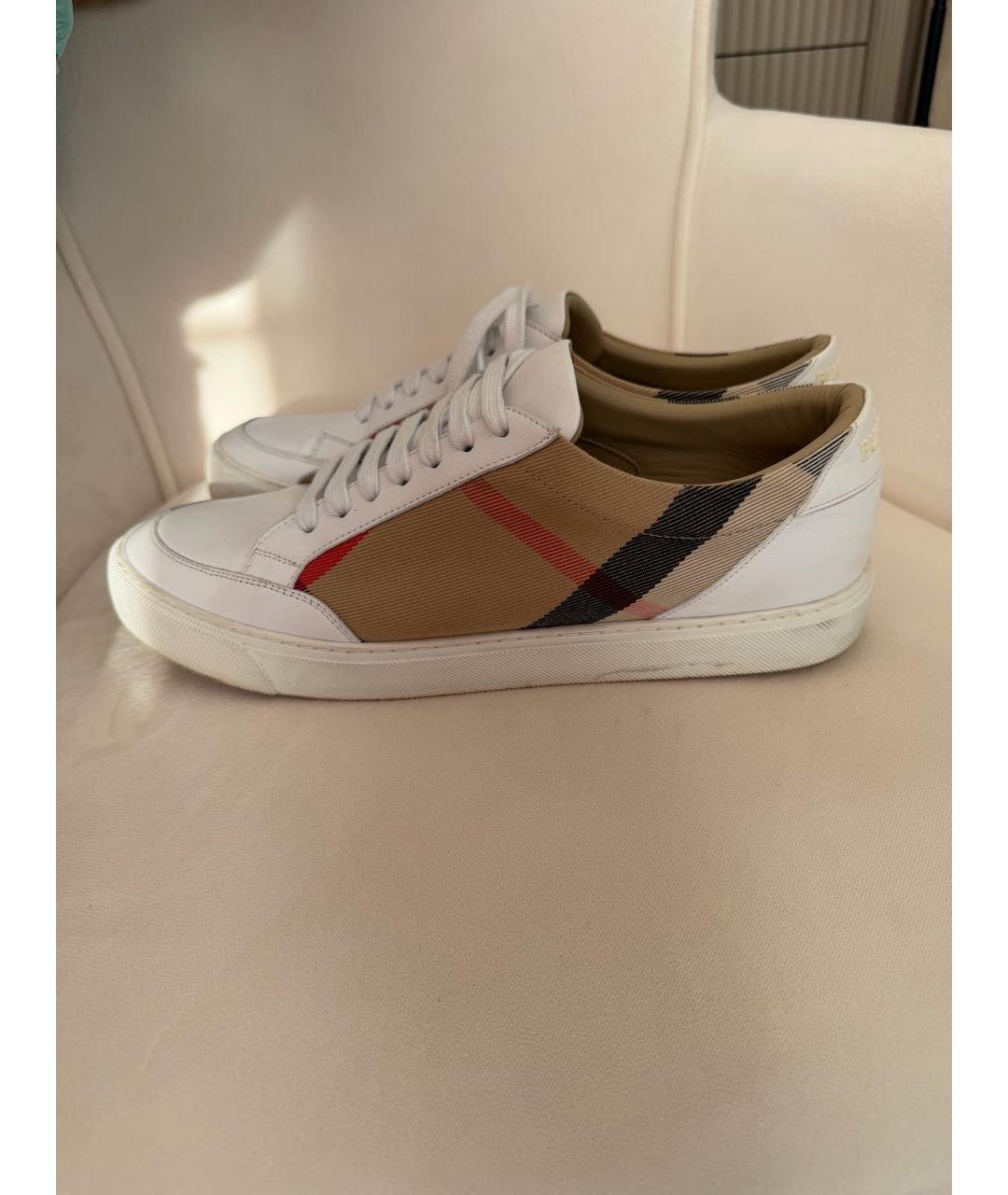 BURBERRY Белые кожаные кеды, фото 8