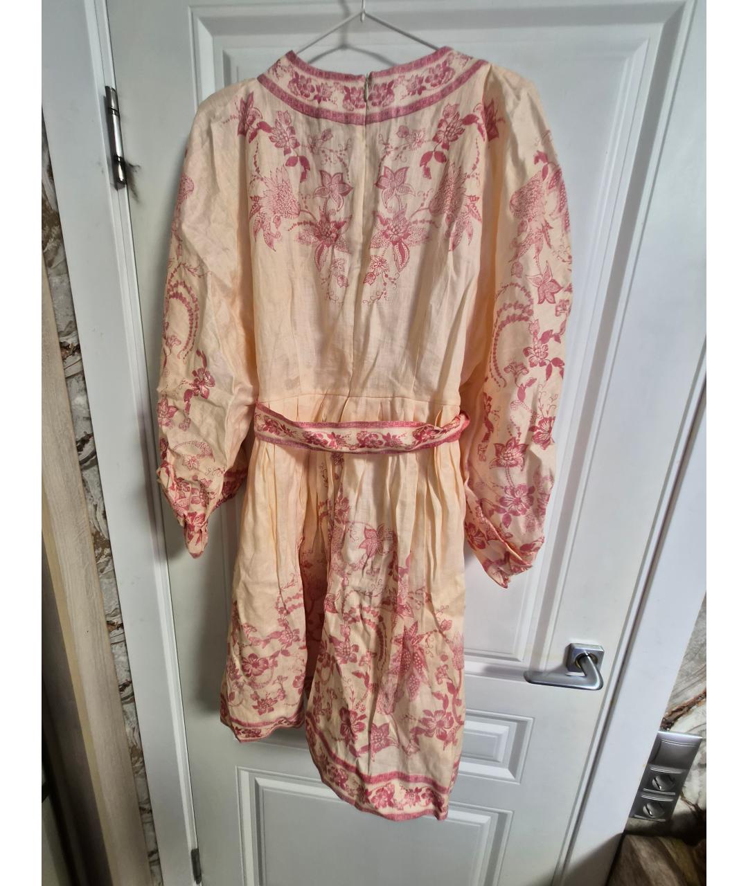 ZIMMERMANN Бежевое хлопковое коктейльное платье, фото 5