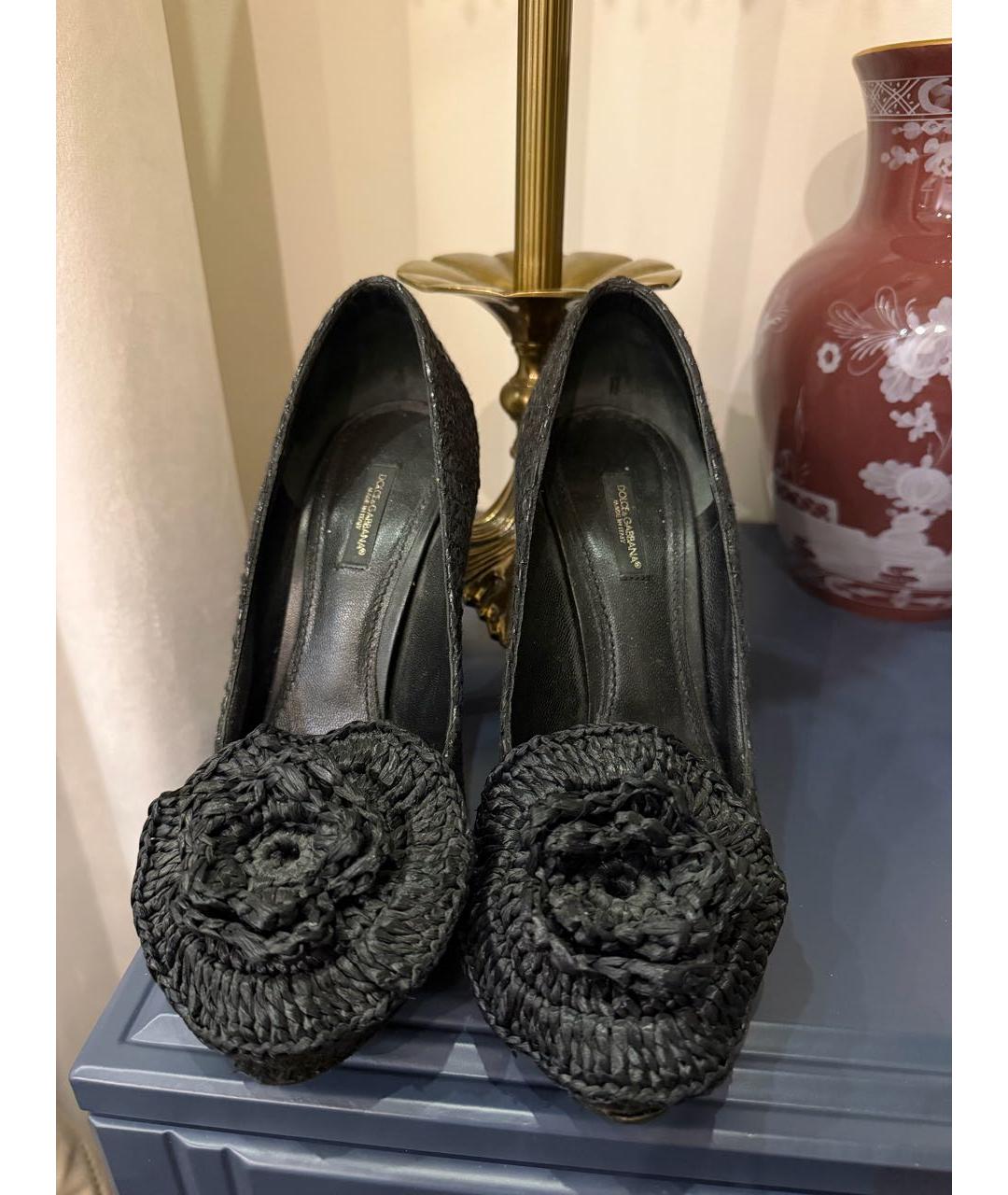 DOLCE&GABBANA Черные текстильные туфли, фото 3