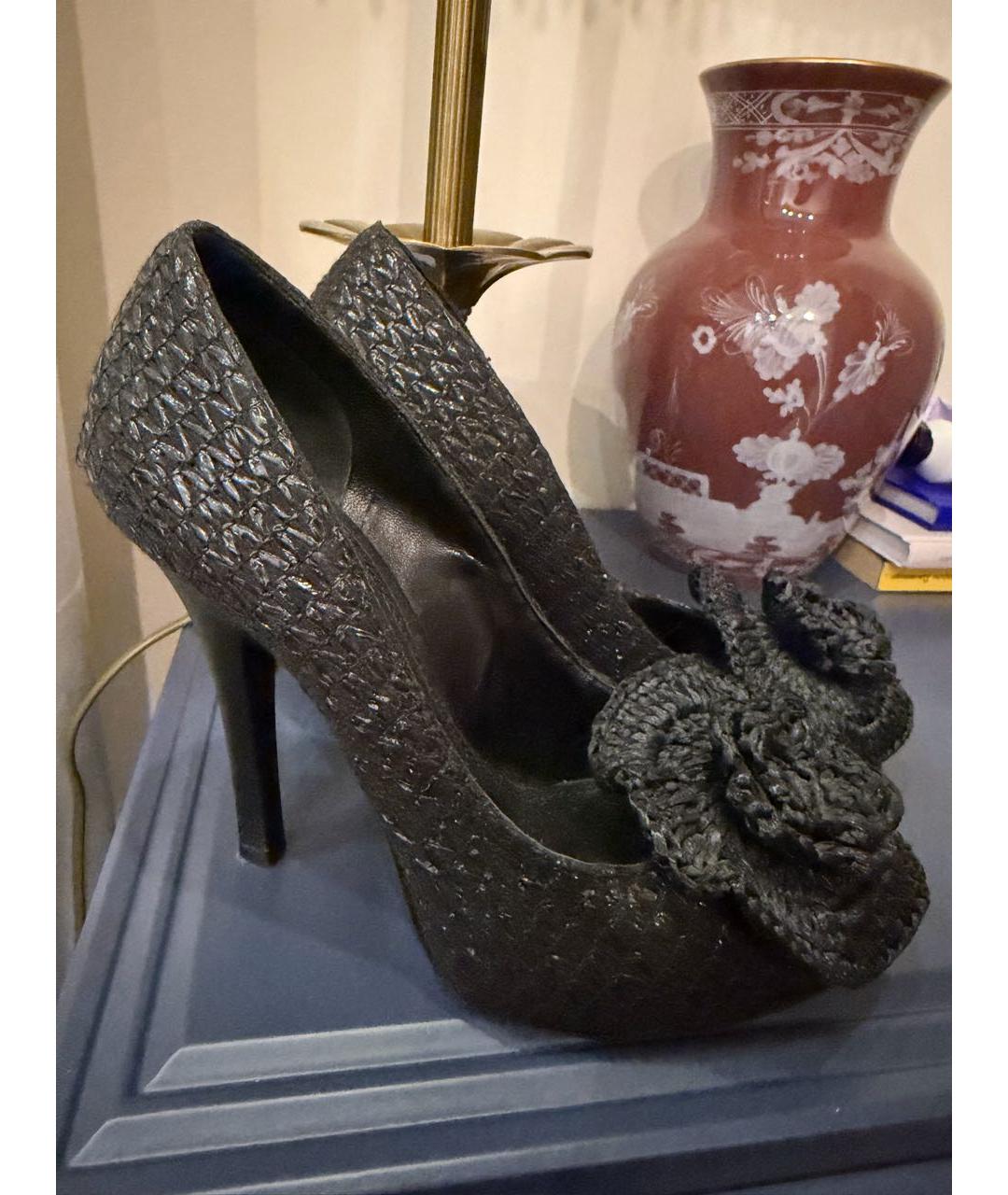DOLCE&GABBANA Черные текстильные туфли, фото 5