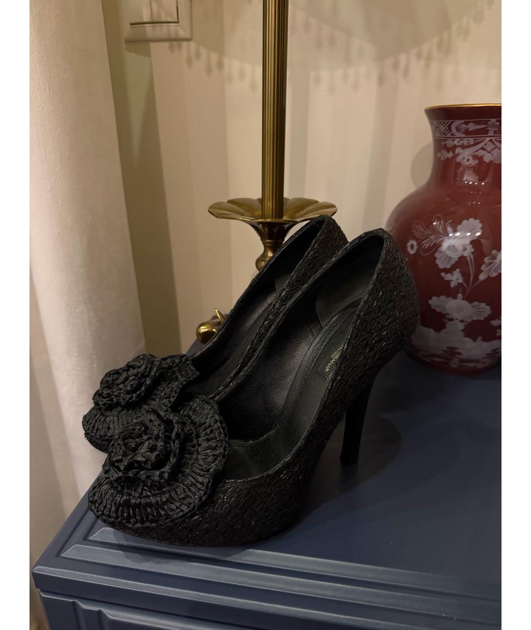 DOLCE&GABBANA Черные текстильные туфли, фото 2