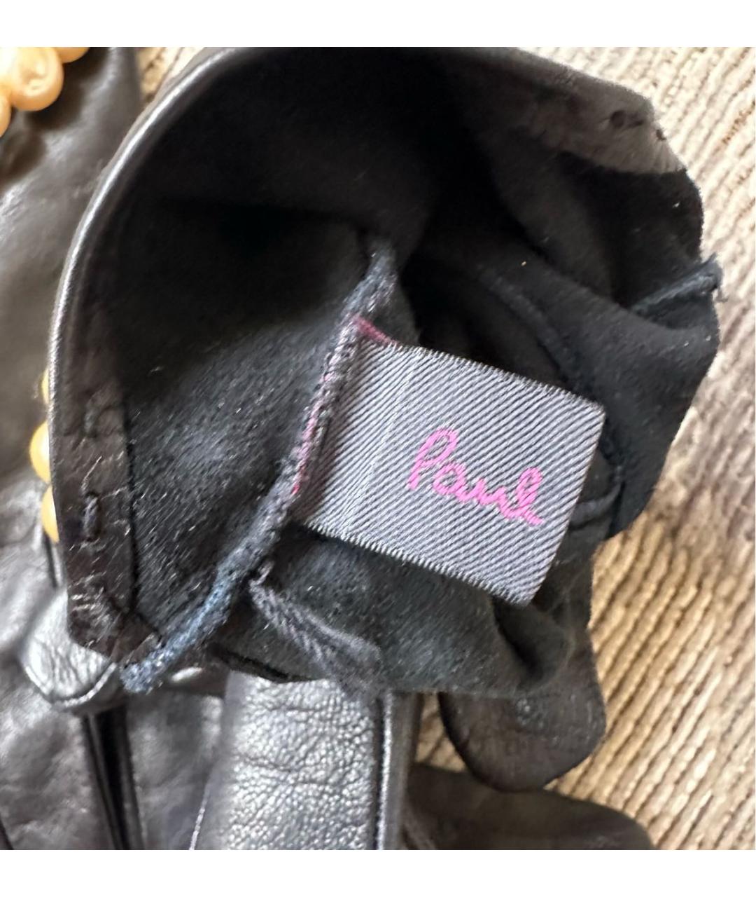 PAUL SMITH Черные кожаные перчатки, фото 7