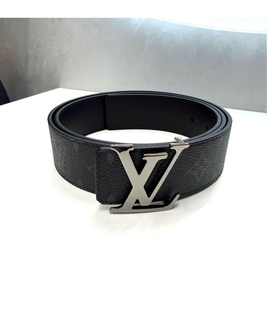 LOUIS VUITTON Черный кожаный ремень, фото 6