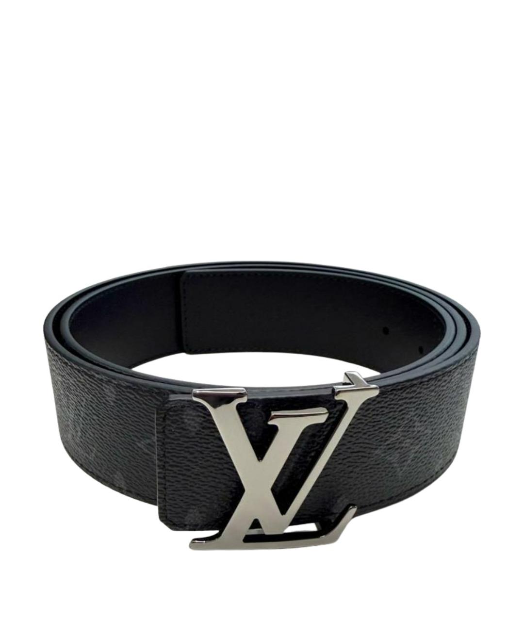 LOUIS VUITTON Черный кожаный ремень, фото 1