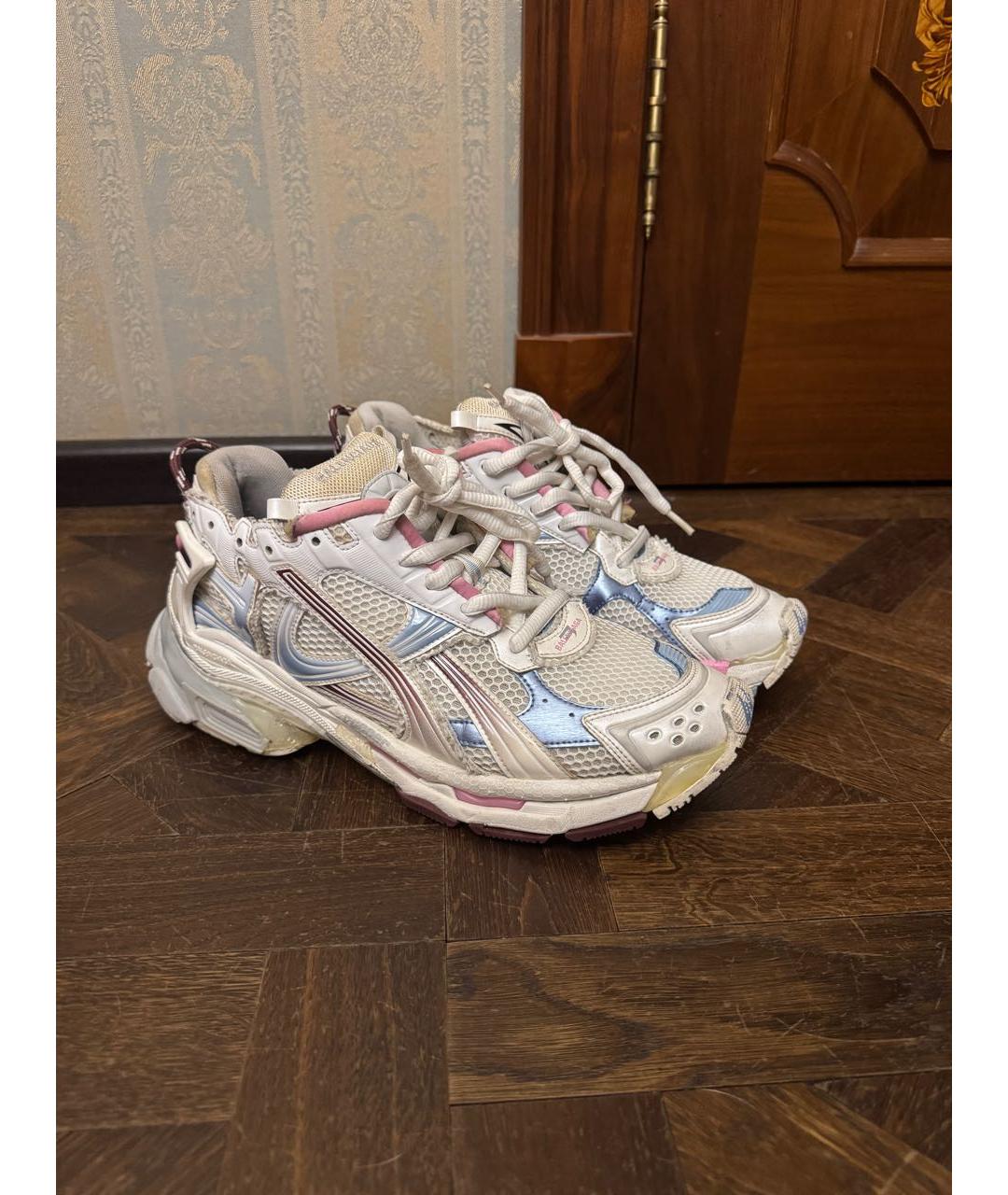 BALENCIAGA Розовые текстильные высокие кроссовки / кеды, фото 6
