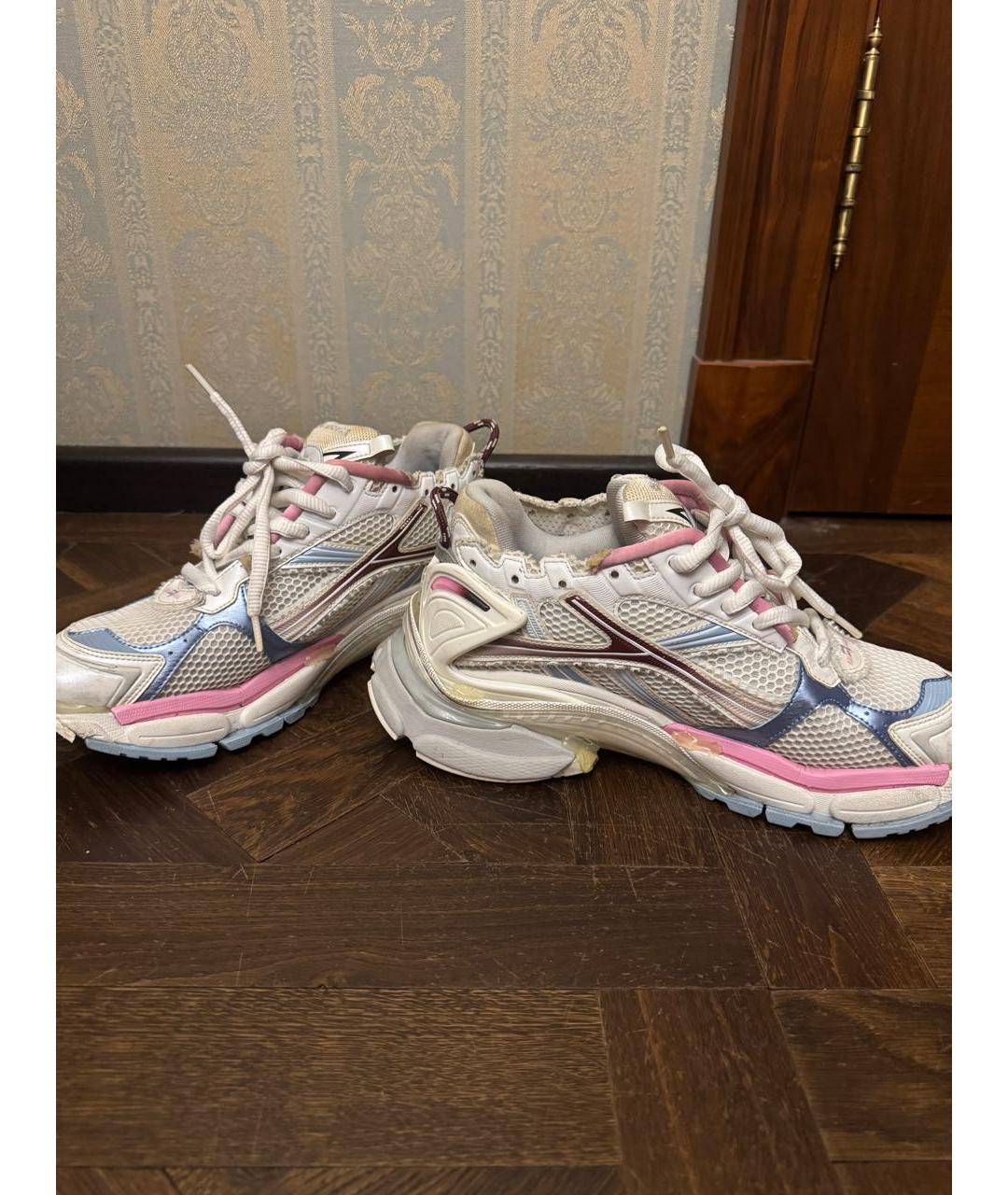 BALENCIAGA Розовые текстильные высокие кроссовки / кеды, фото 4