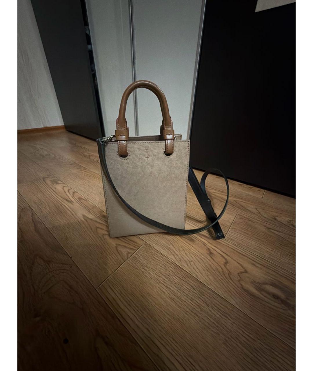FURLA Бежевая кожаная сумка через плечо, фото 3