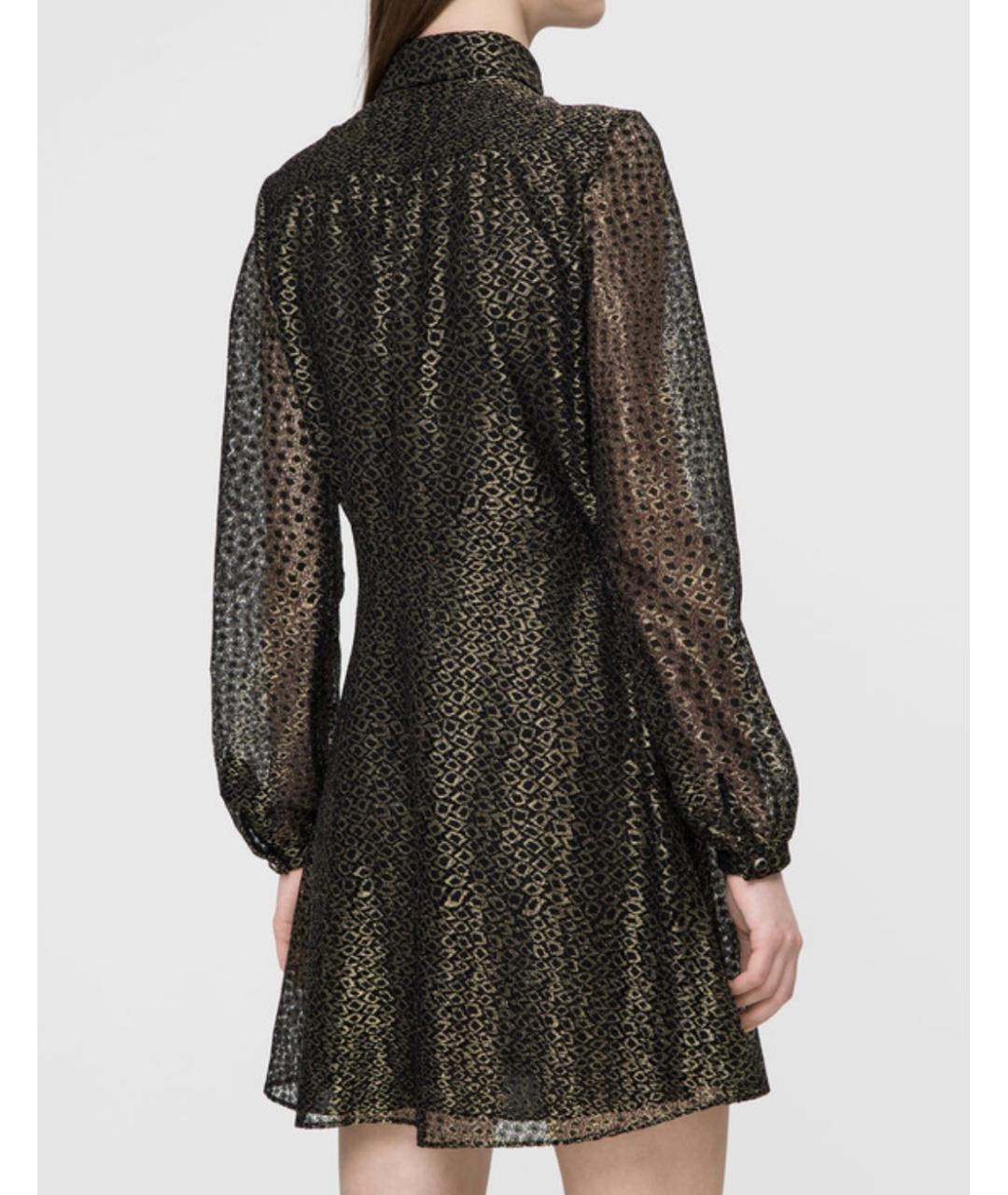 SAINT LAURENT Золотое полиамидовое коктейльное платье, фото 4