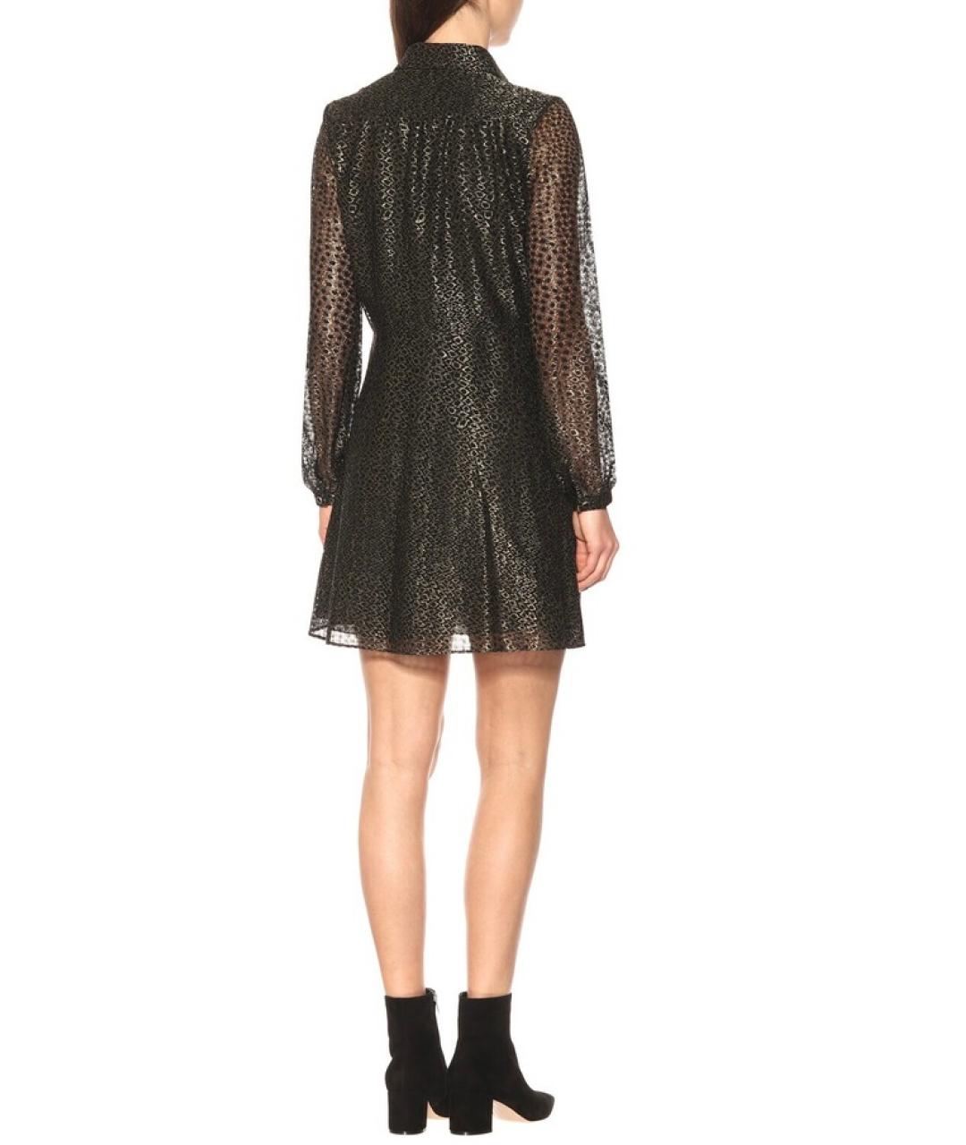 SAINT LAURENT Золотое полиамидовое коктейльное платье, фото 6