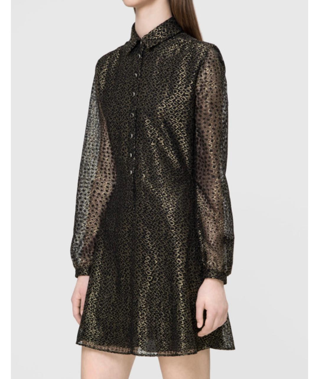SAINT LAURENT Золотое полиамидовое коктейльное платье, фото 3